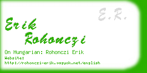 erik rohonczi business card